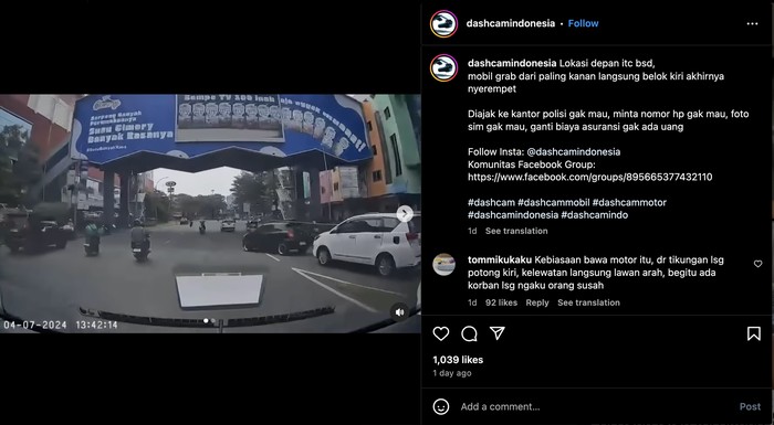 LCGC Taksi Online Tiba-tiba Motong Bikin Kecelakaan