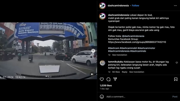 LCGC Taksi Online Tiba-tiba Motong Bikin Kecelakaan