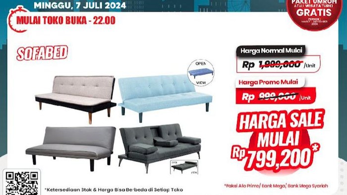 Sofabed Cuma Rp 700 Ribuan di Transmart Full Day Sale.