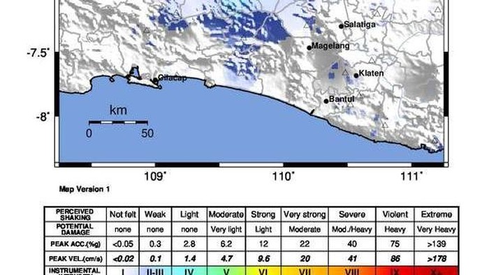 Titik gempa di Batang (BMKG)