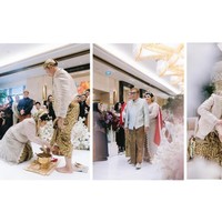 Acara pernikahan pun tampak berlangsung dengan lancar dan khidmat. Dalam foto terlihat Clarissa dan Sandro yang kompak menjalani satu per satu rangkaian acara. Foto: Instagram/@venemapictures