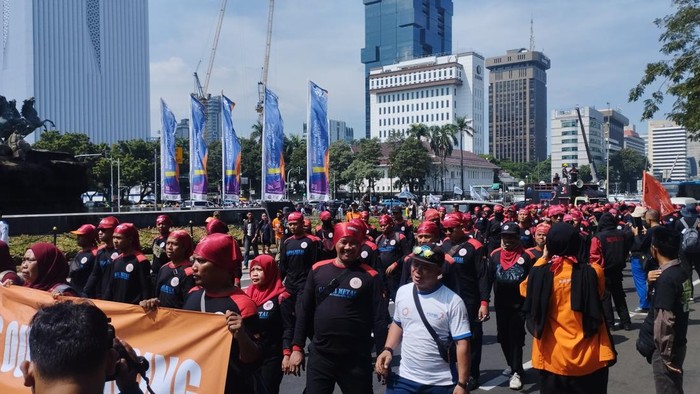 Akses Jalan Medan Merdeka Barat Menuju Istana Dibatasi Akibat Aksi Buruh