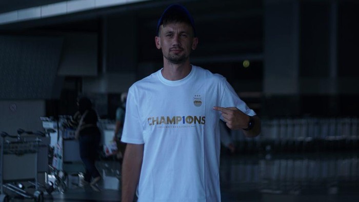 Mateo Kocijan, pemain anyar Persib Bandung tiba di Indonesia.