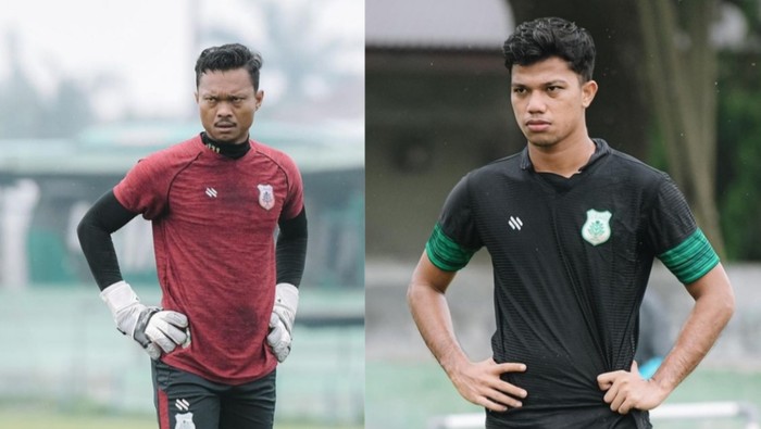 Pemain baru PSMS Medan, Quba (kiri) dan Revan (kanan) menjalani latihan bersama tim. (Foto: Dok. Istimewa)