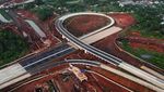 Penampakan dari Udara Pembangunan Jalan Tol Serbaraja Seksi 1B