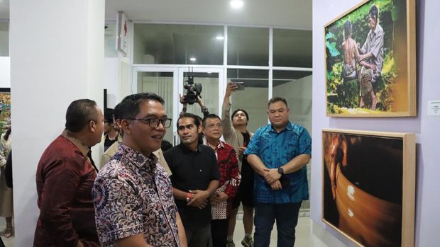 Polres Bantul menggelar pameran seni Bentang Harmoni dalam memperingati Hari ke-78 Bhayangkara.