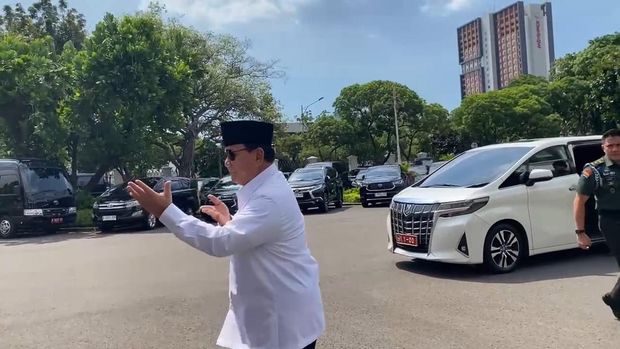 Prabowo di Istana (Eva/detikcom)