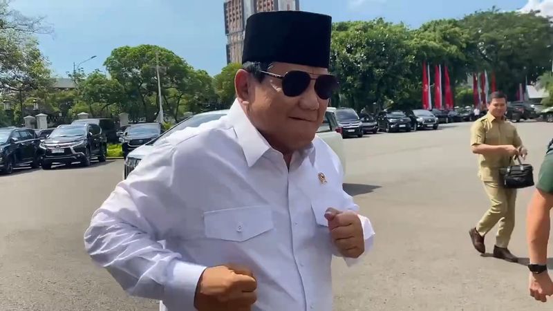 Prabowo di Istana (Eva/detikcom)