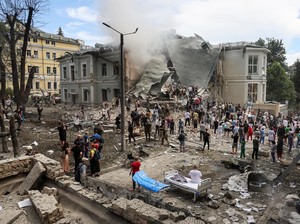 Penampakan Rumah Sakit Anak di Kyiv Hancur Dirudal Rusia