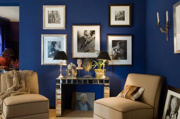 Hamburg apartment decorated in electric blues and lilac by designer Mathias Schneider
