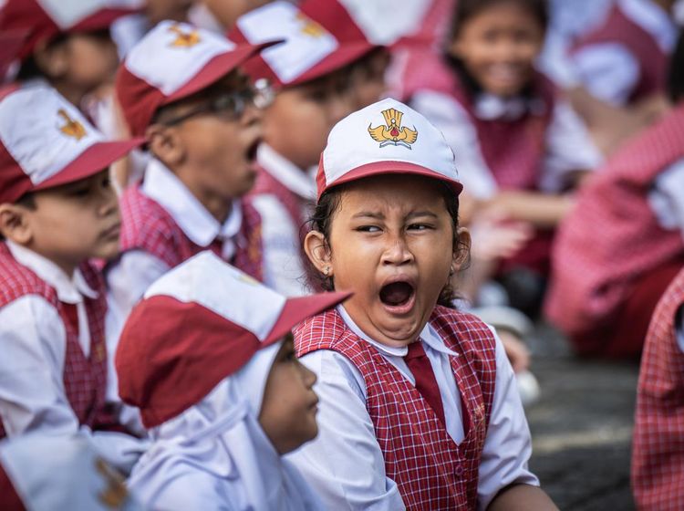 Semangat Siswa SD Masuk Sekolah Hari Pertama