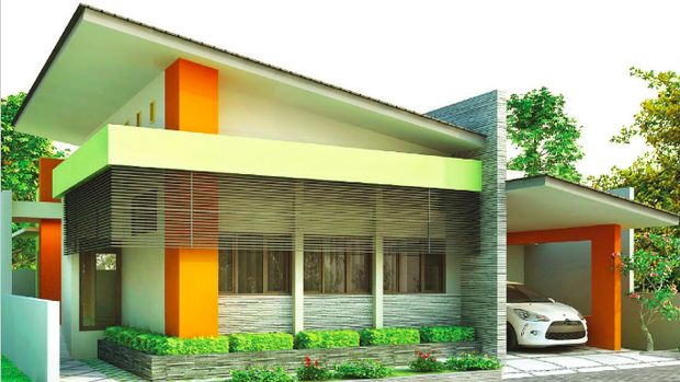 Desain atap satu sisi