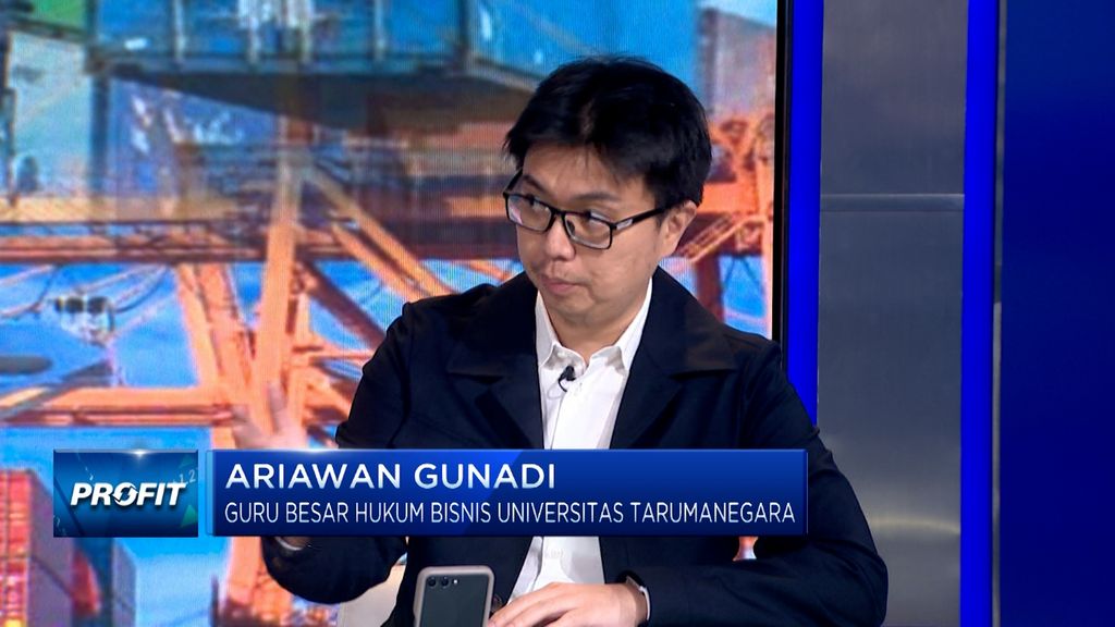 Guru Besar Hukum Bisnis Universitas Tarumanegara, Ariawan Gunadi dalam CNBC Indonesia Profit. (CNBC Indonesia TV)