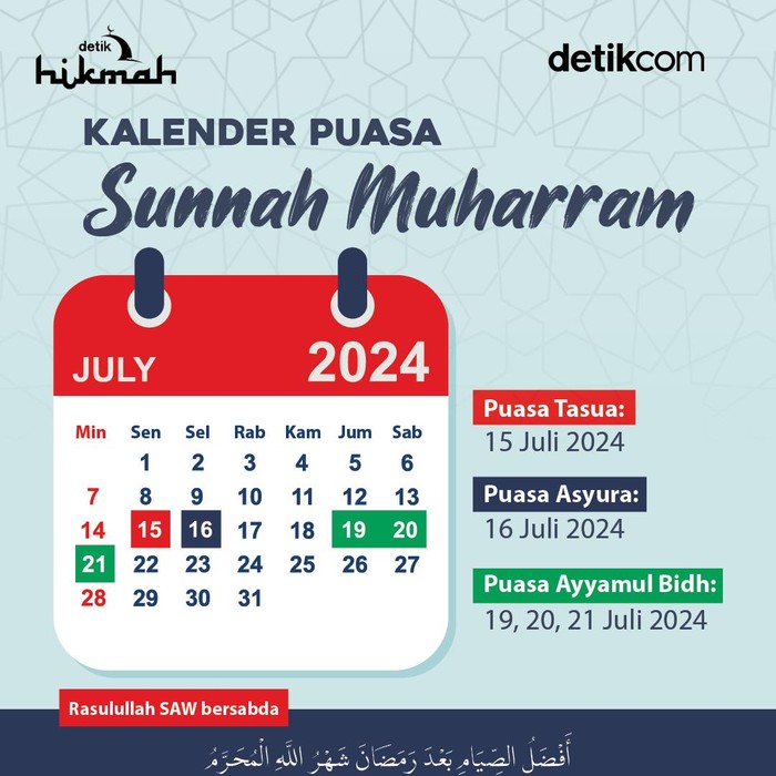 Jadwal Puasa Tasua Asyura Dan Ayyamul Bidh Bulan Juli 2024 2850