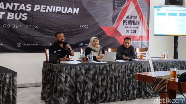 Konferensi Pers Penipuan Tiket Bus