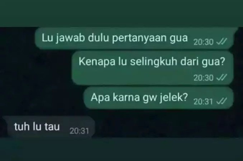 Deretan chat ketahuan selingkuh ini bikin geleng-geleng kepala. Apakah benar sudah susah cari yang setia di zaman now?