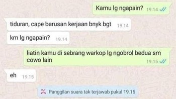 Ketahuan selingkuh, langsung telepon balik, nggak diangkat dan blokir. Tiada maaf bagimu... Foto: Instagram