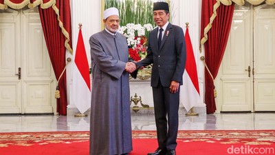 Momen Jokowi Terima Kunjungan Grand Syekh Al Alzhar