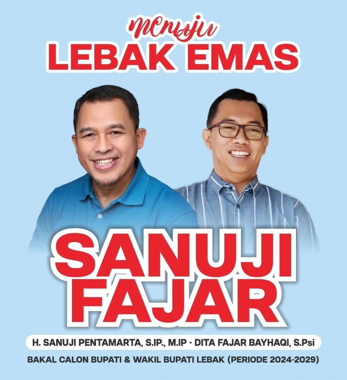 Sanuji-Fajar yang diusung koalisi 4 partai, termasuk PKS dan PSI di Pilkada Lebak (dok. Istimewa)