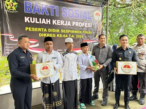 Serdik Sespimen Polri Ke-64 Gelar KKP di Kepri, Beri Santunan ke Anak Yatim