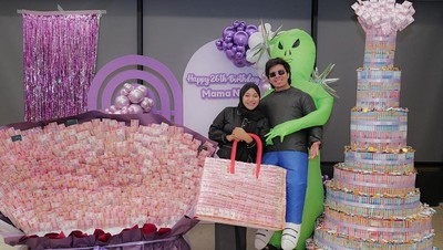 6 Momen Ultah ke-26, Aurel Hermansyah Dapat Uang Berbentuk Buket-Kue Bertingkat