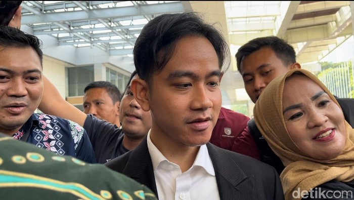 Gibran Rakabuming Raka di acara Apkasi. (Tiara Aliya/detikcom)