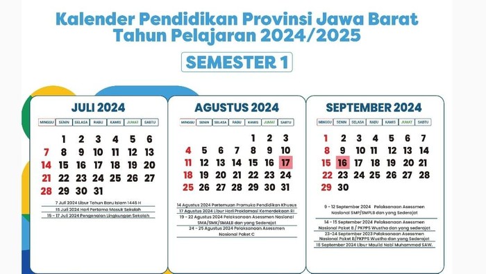 Kalender Akademik Jabar 2024.