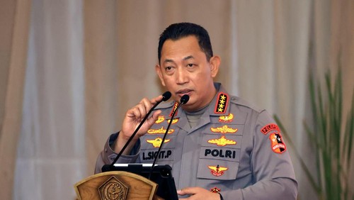 Kapolri Jenderal Listyo Sigit Prabowo menghadiri acara pembekalan calon perwira remaja (Capaja) TNI-Polri 2024.