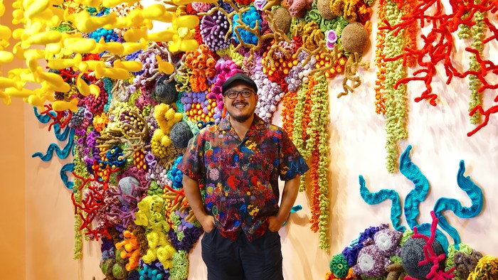 Karya Seni Instalasi Mang Moel di KiN Space, Jakarta Pusat.