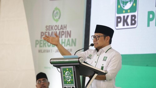 Ketum PKB Muhaimin Iskandar atau Cak Imin di Sekolah Pemimpin Perubahan Jatim (dok.ist)
