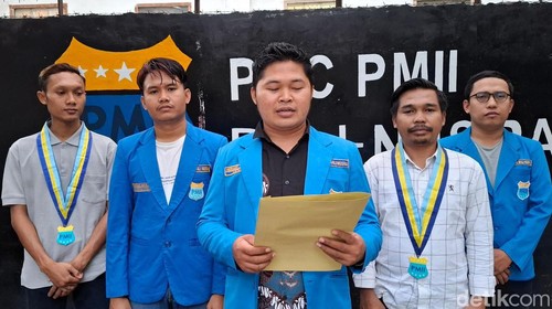 Konferensi pers PKC PMII Bali Nusra terkait penangkapan Ketua PMI Lombok Timur, Zul Harman karena terlibat peredaran sabu, Rabu (10/7/2024).