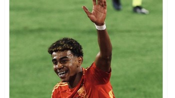 Di usia 16 tahun, Lamine Yamal menjadi pencetak gol termuda di ajang Euro. Foto: Twitter