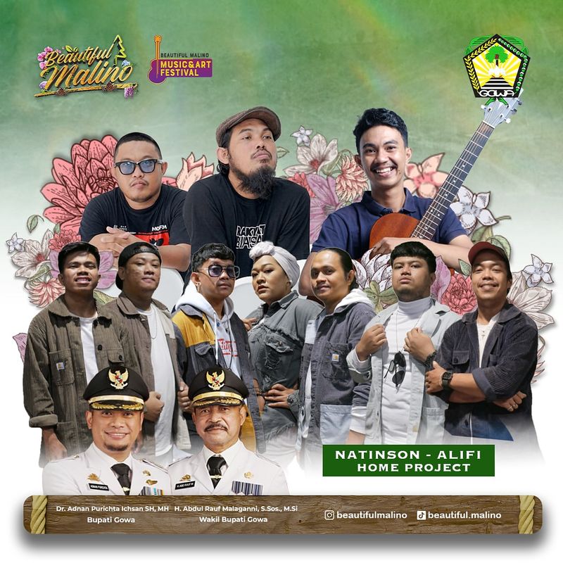 Natinson, Home Project Band, dan Muhammad Alifi dalam event Beautiful Malino,Gowa, Sulsel.