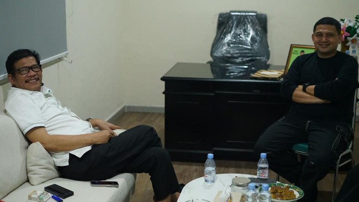 Pertemuan Ketua PKB Sulsel Azhar Arsyad dengan Ketua Golkar Makassar Munafri Arifuddin.