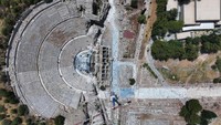 Pemandangan udara Efesus, yang ditetapkan sebagai Situs Warisan Dunia UNESCO pada tahun 2015.