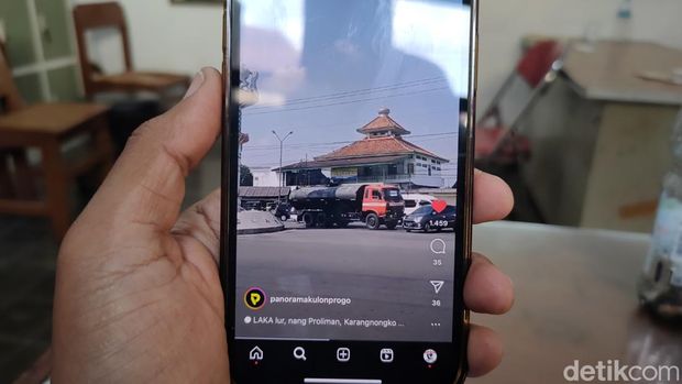 Video kecelakaan truk tangki vs mobil di simpang lima Karangnongko, Wates, Kulon Progo, Rabu (10/7/2024).