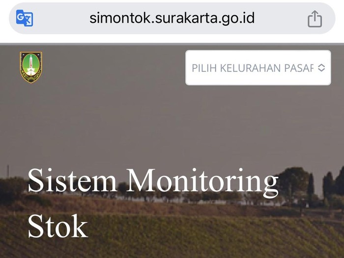Aplikasi SIMONTOK milik Pemkot Solo. Foto diunggah Kamis (11/7/2024).
