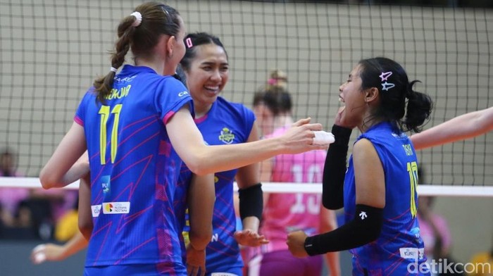 Jakarta Electric PLN menjaga asa ke grand final Proliga 2024 usai raih kemenangan ketiga di final four, Kamis (11/7/2024).