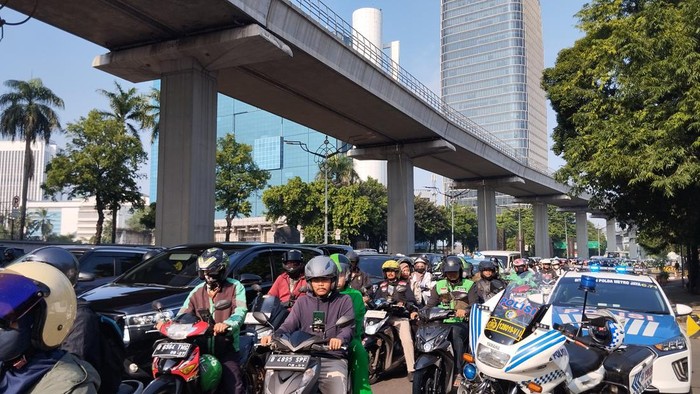Kemacetan di Jalan HR Rasuna Said, Jakarta Selatan (Fawdi/detikcom)