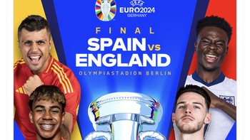 Inggris dan Spanyol akan berlaga di Berlin pada hari Minggu mendatang. Foto: Twitter