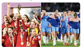Terakhir kali Inggris dan Spanyol bertemu di final sepakbola wanita di mana Inggris kalah. Foto: Twitter