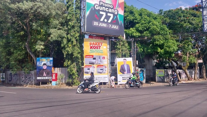 Banner figur politik mulai bertebaran jelang Pilwali Malang 2024.