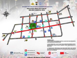Catat Lur! Besok Jalan Merdeka Kota Blitar Tutup Total selama BEN Carnival