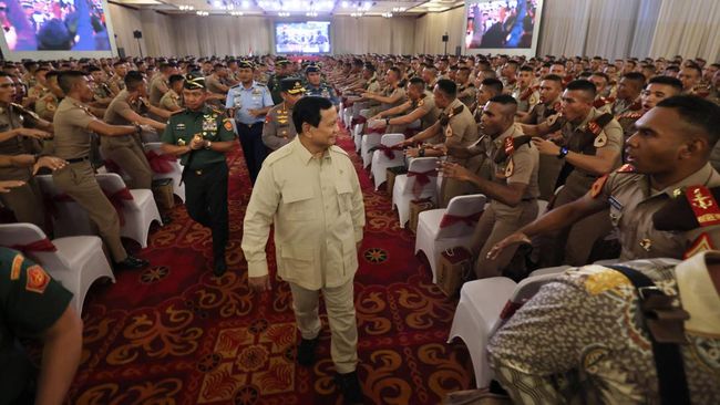 Prabowo Subianto hadiri pembekalan capaja TNI-Polri 2024