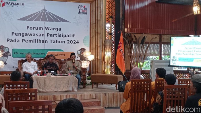 Suasana acara Forum Warga Partisipasi Pemilih yang dihelat Bawaslu Kota Tasikmalaya.