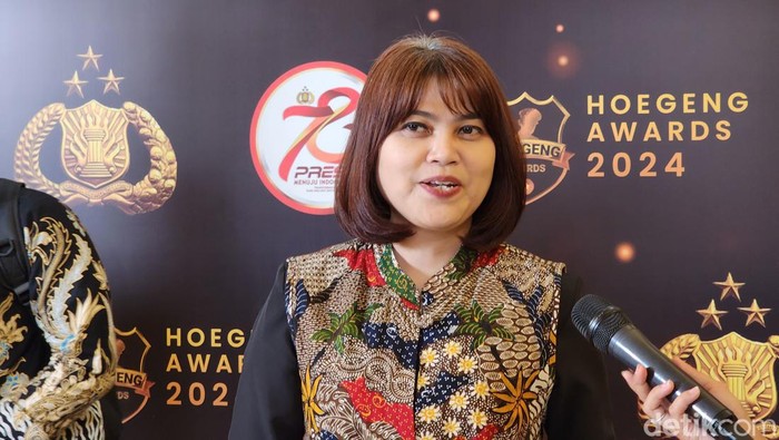 Vice Presiden Bank Mandiri Puri Ranting Minasti Nansulat mengapresiasi Hoegeng Awards 2024 sebagai ajang pemberian penghargaan terhadap polisi teladan. (Farih/detikcom)