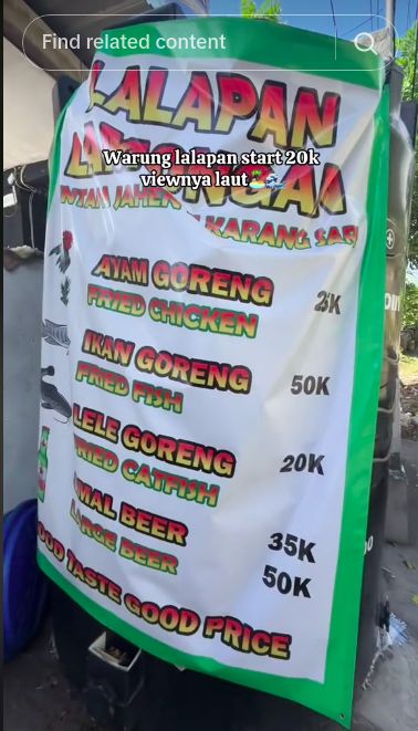 Wow! Warung Pecel Lele Ini Punya Pemandangan Laut Bali yang Cantik