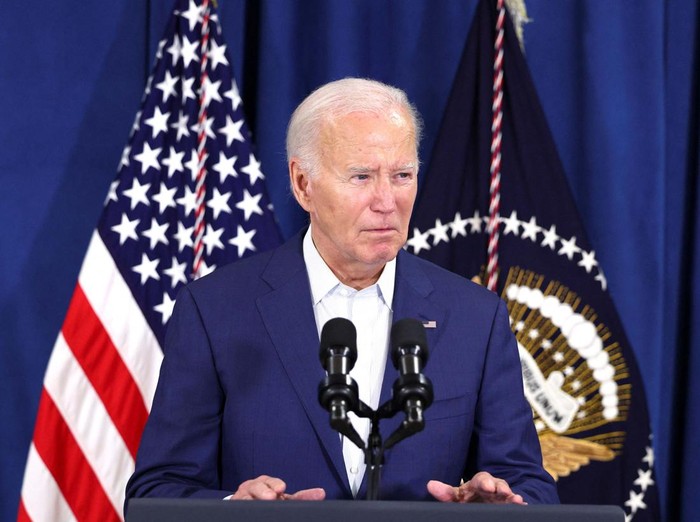 U.S. President Joe Biden delivers remarks following the incident that occurred at a campaign rally for former U.S. President Donald Trump, in Rehoboth Beach, Delaware, U.S., July 13, 2024. REUTERS/Tom Brenner