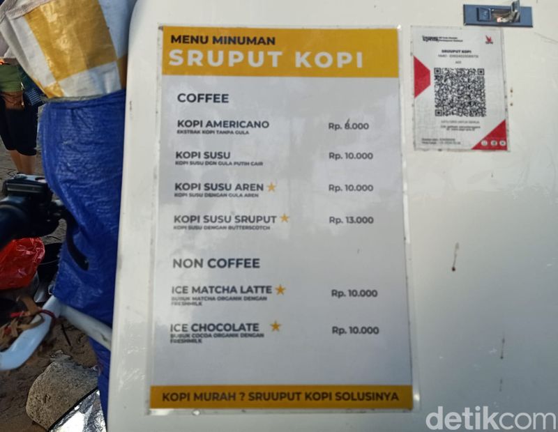 Daftar menu Sruuput Kopi.