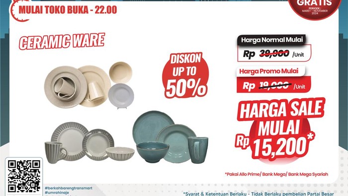 Produk ceramic ware di Transmart Full Day Sale